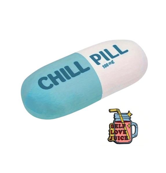 Chill Pill 100mg Cuddle Soft Statement Pillow and Love Pin