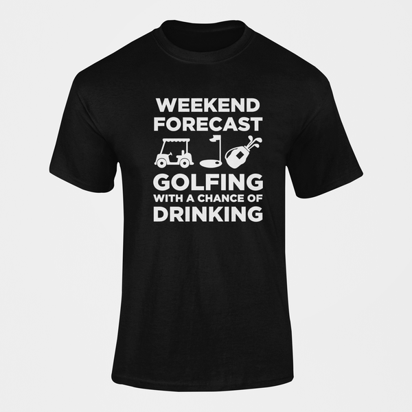 Weekend Forecast Golfing With a Chance of Drinking T-Shirt
