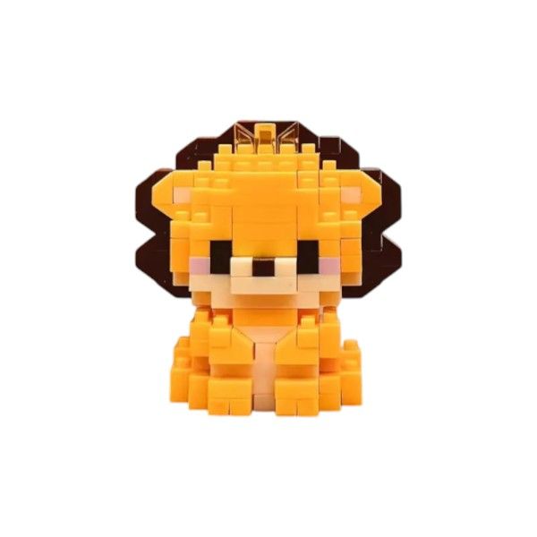Lion Cartoon Micro Building Block Set - Orange - 148 Piece