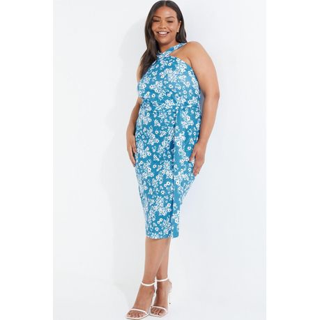 Quiz Ladies Blue Curve Ditsy Floral Midi Dress Shop Today. Get it Tomorrow takealot