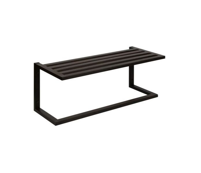 Lusso Black Bamboo Wall Mount Towel Rail