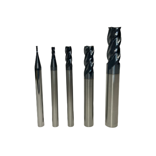 Tungsten Carbide HRC45 End Mill Cutters - 4 Flutes - Combo 5