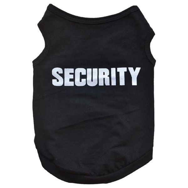 Pet Winter Clothes Puppy Dog Cat Vest T Shirt "Security" Black Xs