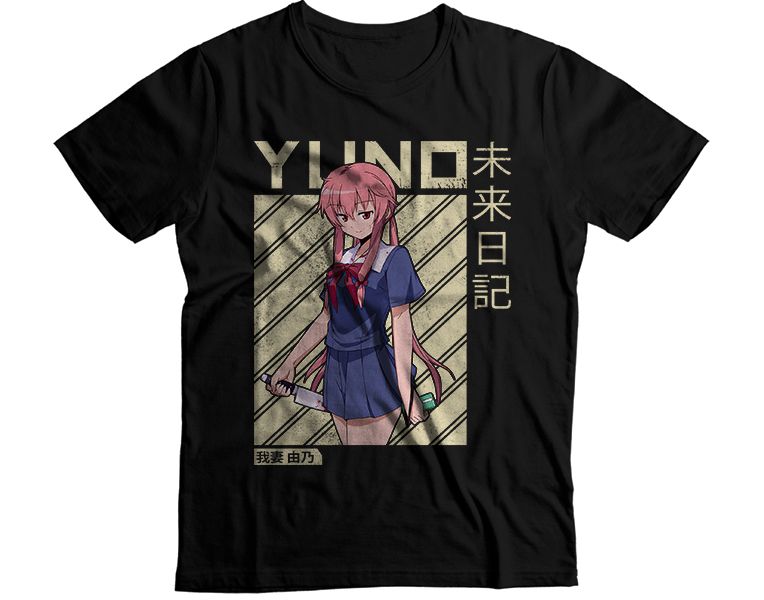 Future Diary Yuno Gasai Pink Tan Graphic T-Shirt