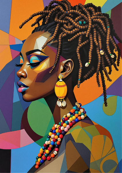 Mosaic of Strength - Vibrant Geometric Art Print (UNFRAMED)