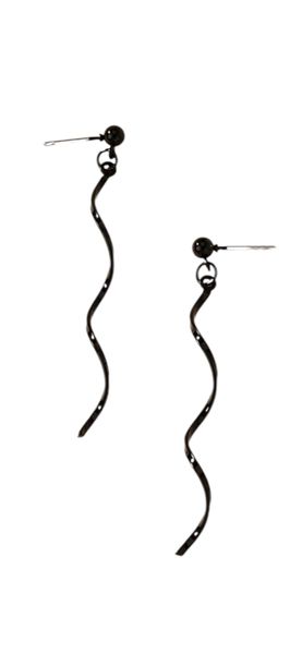 Black Spiral Design Earrings