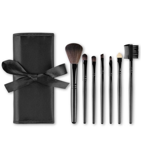7 Piece Black Make-Up Brush Set with Pouch