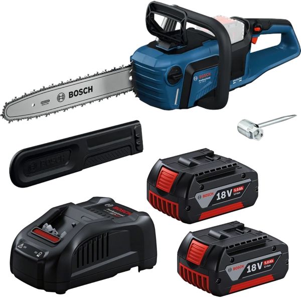 Bosch - Prof Cordless Chainsaw 40cm with 2 x 5Ah Batteries &amp; Quick Charger