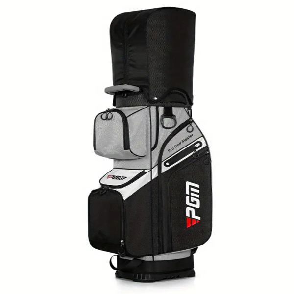 PGM Pro Golf Cart Bag Black &amp; Grey With Rain Cover