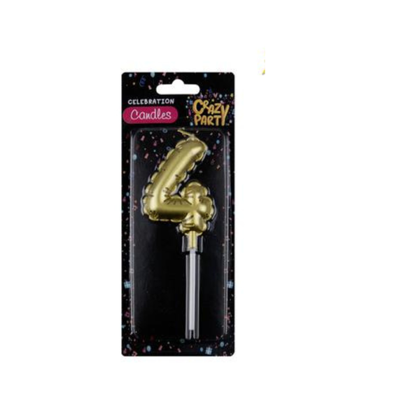 Candle Birthday Balloon No.4 Gold