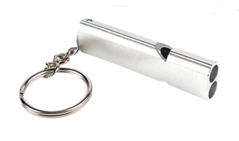 Double Barrel Safety Whistle - Key Ring