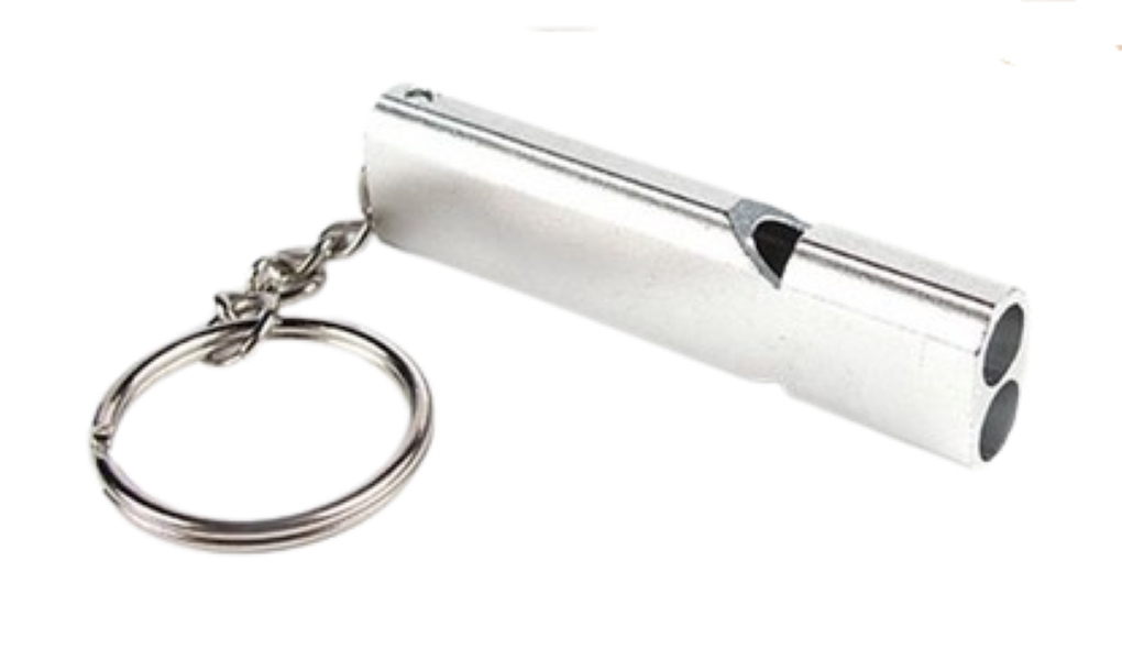 Double Barrel Safety Whistle - Key Ring