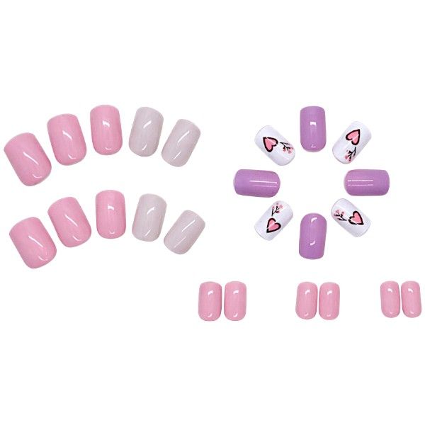 24 Piece Reusable Artificial Glossy Press-On Nail Set