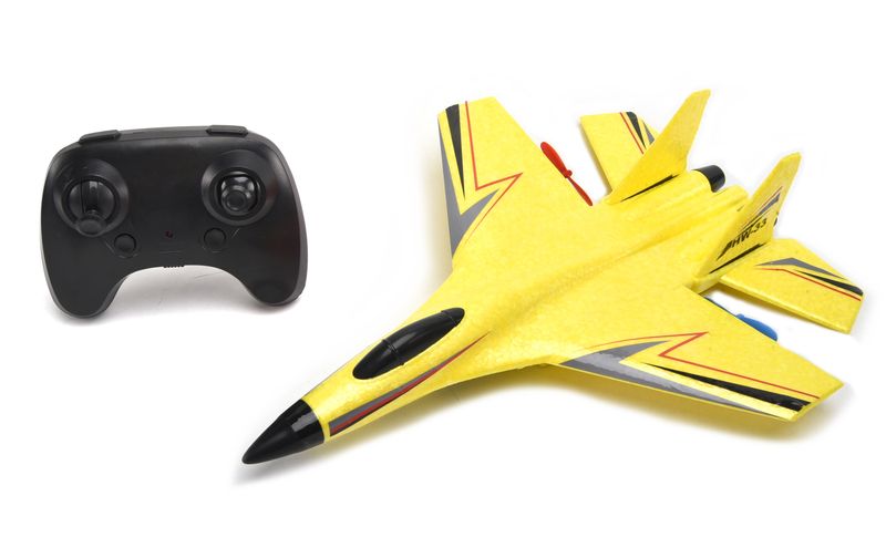 RC Leading R/C Maverick Fighter Jet Glider 2.4GHz - Yellow (25cm Wingspan)