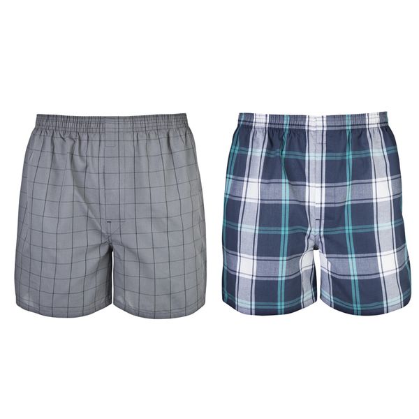 2 x Men's Woven Boxers Underwear 100% Cotton Boxer Shorts Underwear For Men