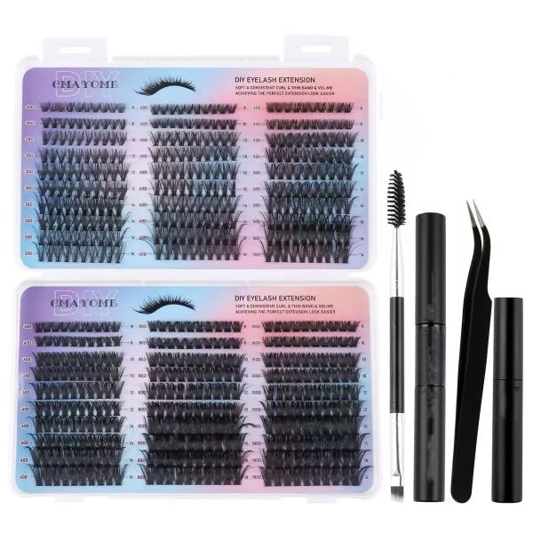 600 Pieces Eyelash Extension Kit, 8-16mm DIY Large Capacity Kit
