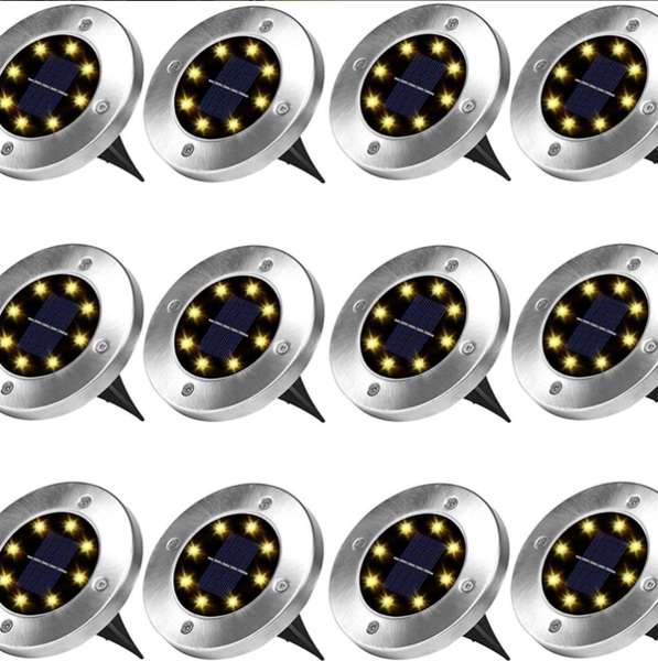 Garden, Terrace and Pathway Outdoor LED Solar Light Set (12-Pack)