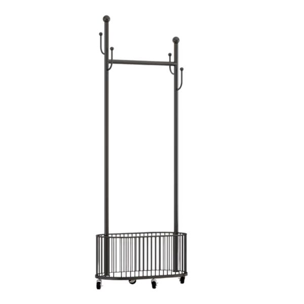 Free-Standing Modern Carbon Steel Coat and Hat Rack Cloth Rack on Wheels