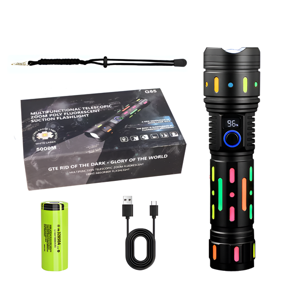 Multifunctional Telescopic Zoom High-Power Strong Light Flashlight
