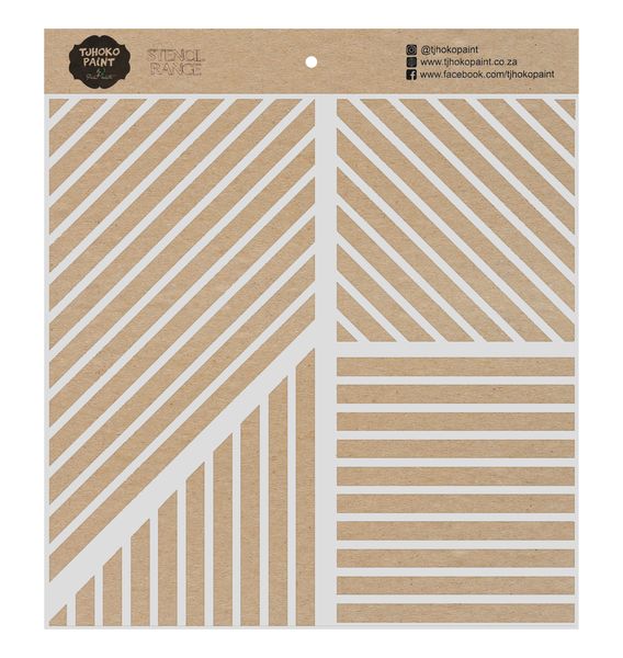 Tjhoko Paint Stencil - 30x30cm - Lines