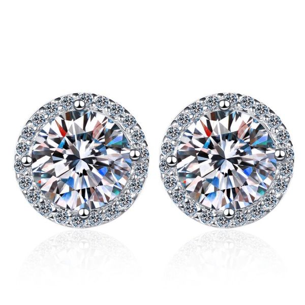 ZELTRYN 925 Sterling Silver Moissanite Stud Earrings - GRA Certificate