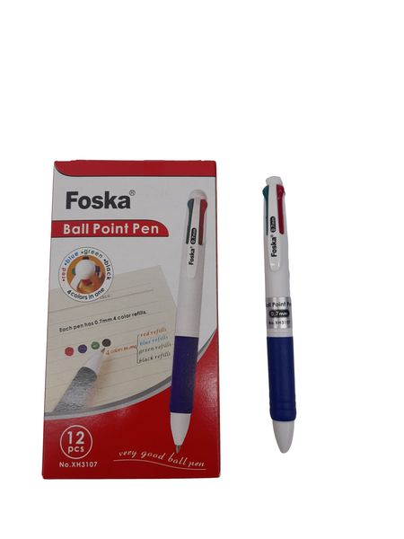Foska Ball Point Pens 4 Colour - Box of 12