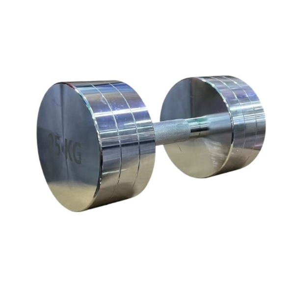 25KG Solid Chrome Dumbbells for Gym &amp; Strength Training - Pair of 2