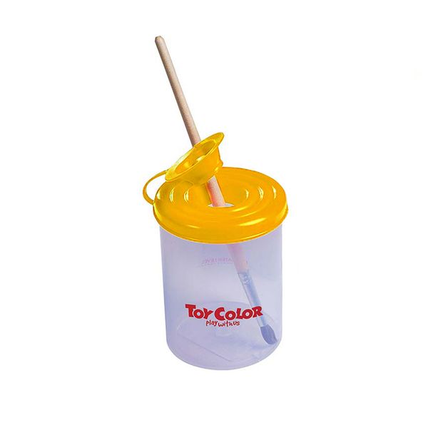 Toy Color - Anti-Spill Round Paint Jar with Lid - Yellow