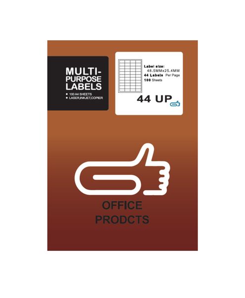 44 Up Labels Self Adhesive A4 Size - 100 Sheets - The Clip