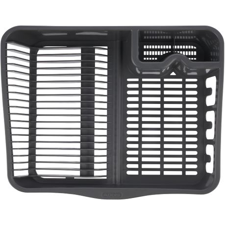 Addis Premium Soft Touch Dish Draining Rack, Black / Grey