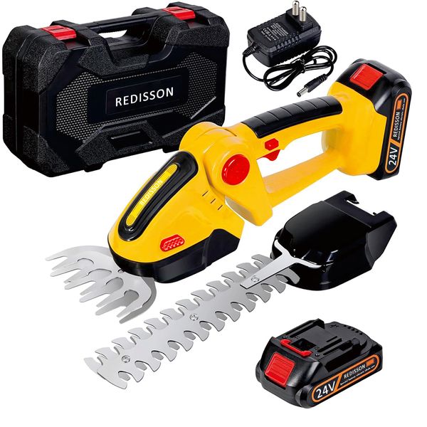 24V 500W Cordless Hedge Trimmer&amp;Grass Shear With Battery,2in1 Hedge Scissor