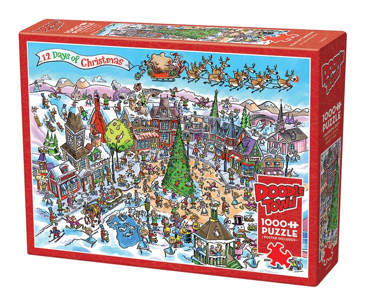 Cobble Hill DoodleTown: 12 Days of Christmas 1000 Piece Puzzle