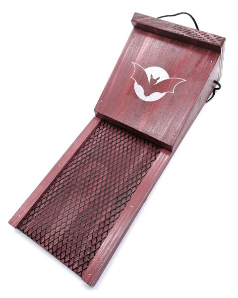 Elaine's Birding Wooden Bat Box - Easy Hang Bat House with Climbing Lattice