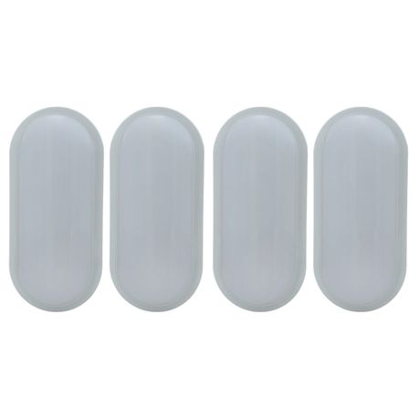 Hello Today Oval Waterproof LED Wall Light Cool White IP54 - 4 Pack Image