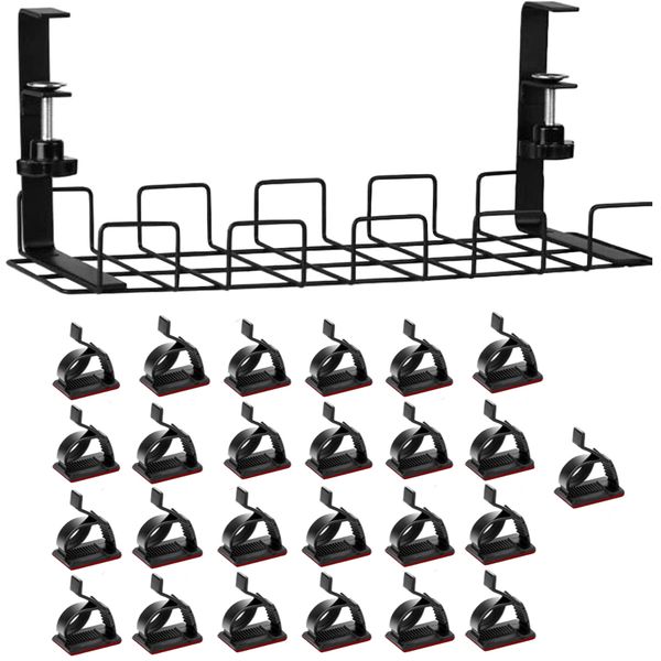 Home Office Computer Cable Ties &amp; Wifi Modem Storage Rack Set of 26(37cm)
