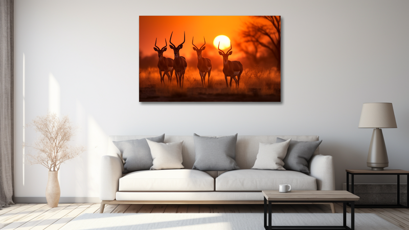Canvas Wall Art - Majestic Impala Herd - HD0383