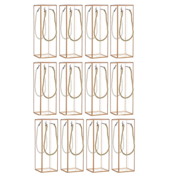 12 Pack Transparent Plastic Gift Box With Golden Borders