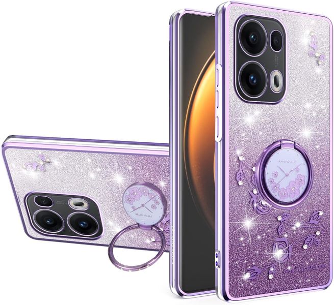 Bling Sparkle Flowers Phone Case Compatible With Oppo Find X8 Pro