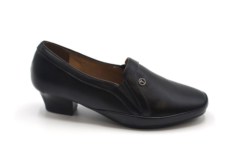 TTP Ladies Low Heel Slip on Court Shoe with Dual Side Goring