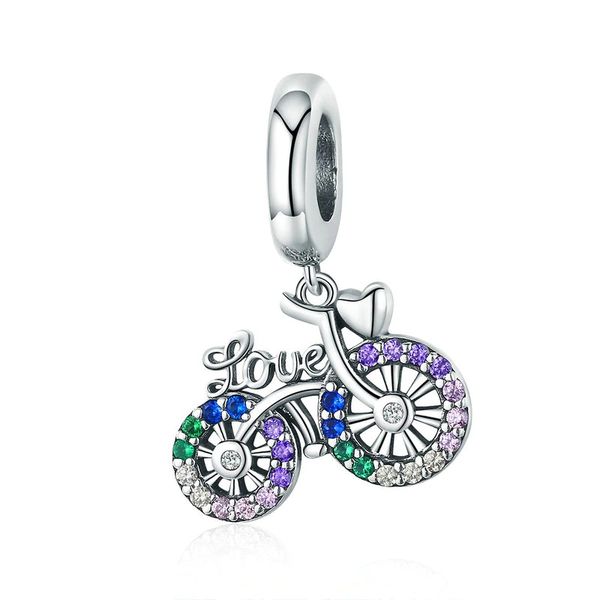 Charms Forever 925 Sterling Silver Crystal Bike Charm by ASR