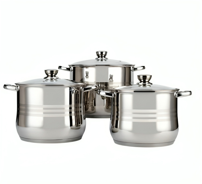 Silver Stainless steel 6 Piece Cookware