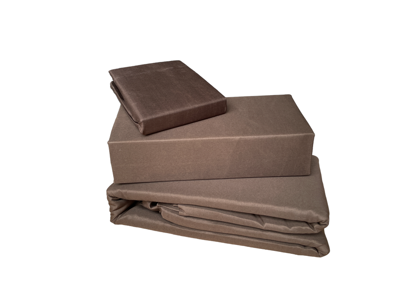 Afri Combo Full Bedding Plain Sheets 4pc Brown