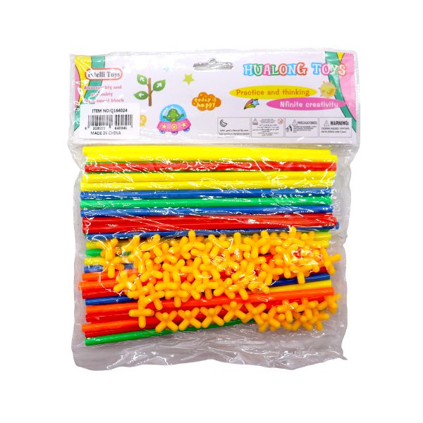 DIY Plastic Assembled Building Blocks Toy Straws 50 + 50 Pieces