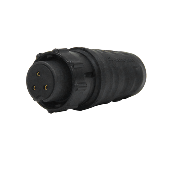 EN3C3FX EN3 3-Pin Female Cord Connector, Solder Cup, Gold, IP68 Sealed
