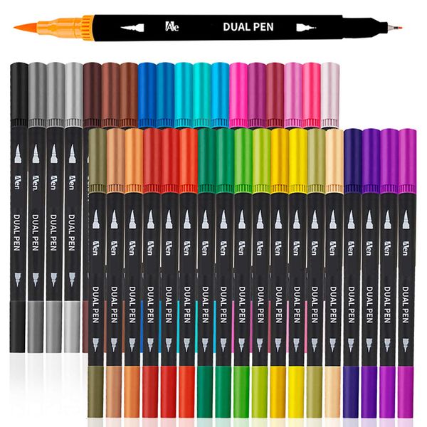 36 Colors Dual Markers Brush Pens Fine Point Art Markers Color Pens