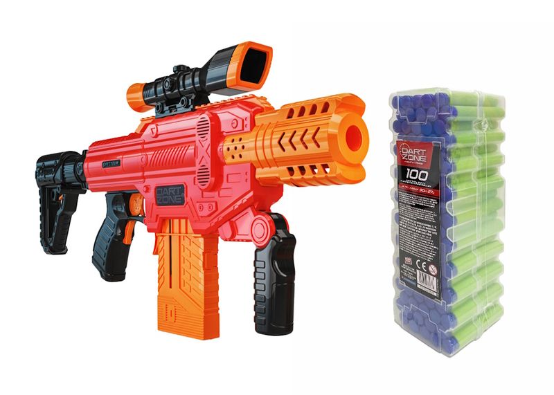DartZone Spectrum Clip-Fed Motorized Blaster with 110 Darts - 52cm long)