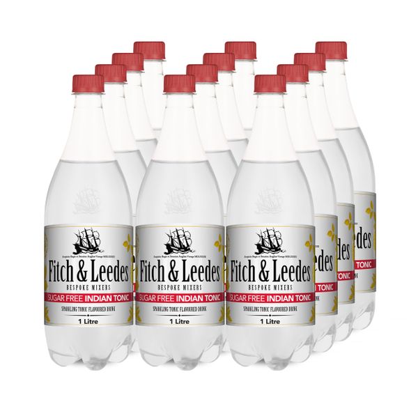 Fitch &amp; Leedes Indian Tonic Sugar Free 1L Plastic x 12