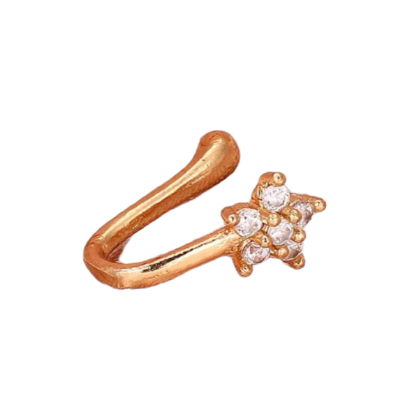Gold Copper Clip-On Nose Ring/ Nose Cuff