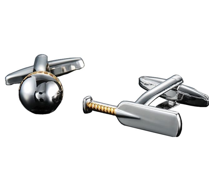 Cricket Ball and Bat Cufflinks