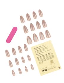 24Piece Nude Cat Eye Press-On Nails - Medium Length False Nail Set